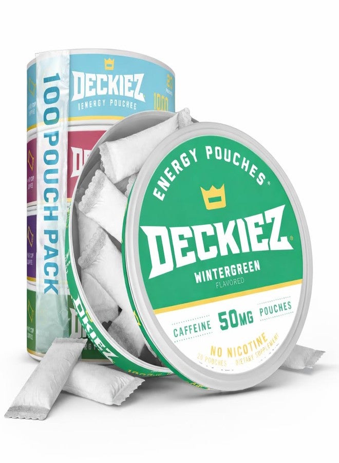 Deckiez Energy Pouches, 5 Cans (100 Pouches), Sugar Free Caffeine Supplement, Coffee Pouches & Energy Drink Alternative, 50mg Caffeine Pouches, 5 Pack Variety Flavors - Image 1